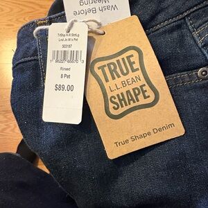 L.L. Bean Straight Jeans - Deep Blue lined for warmth.